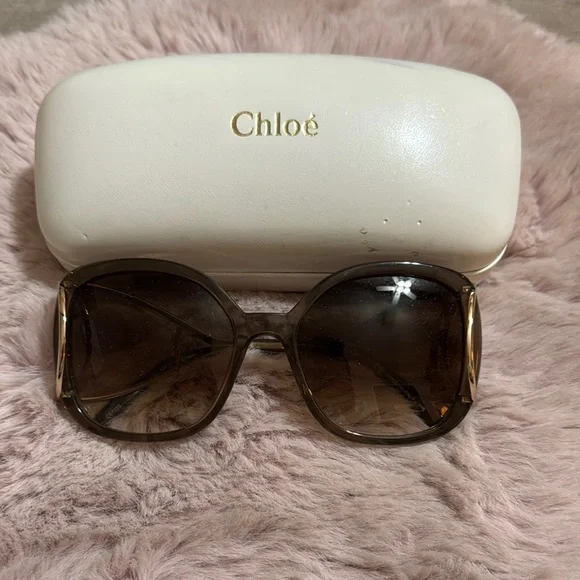 Chloe Oversized Brown Tint Square Sunglasses Chloé Eyewear geometric-frame Sunglasses | Brown | FARFETCH BH main image 3